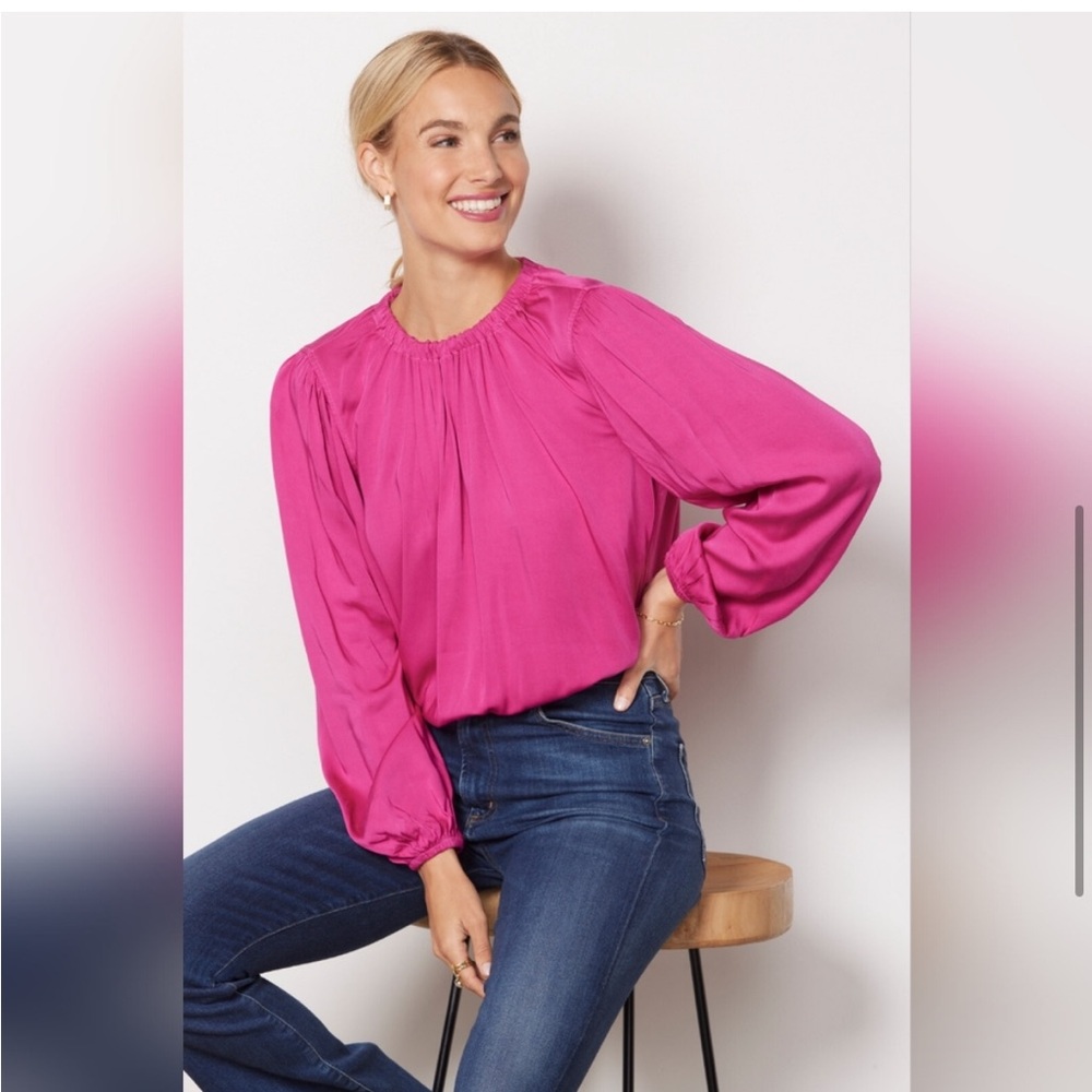 Cloth & Stone Luxe Satin Banded Blouse